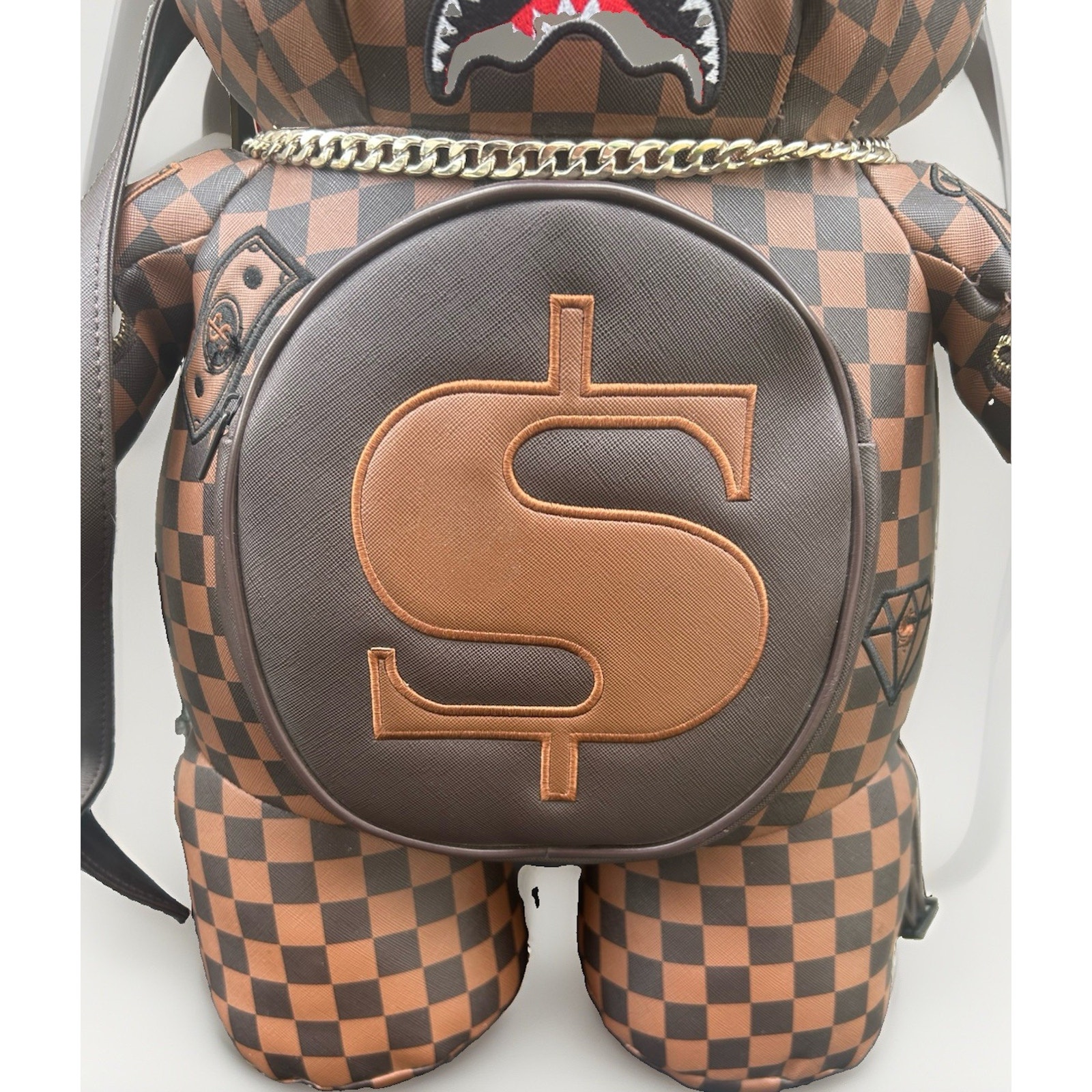 Sprayground Money Bear Backpack Limited Edition Rare Discontinued Nwt Checkered — image 3 of 7